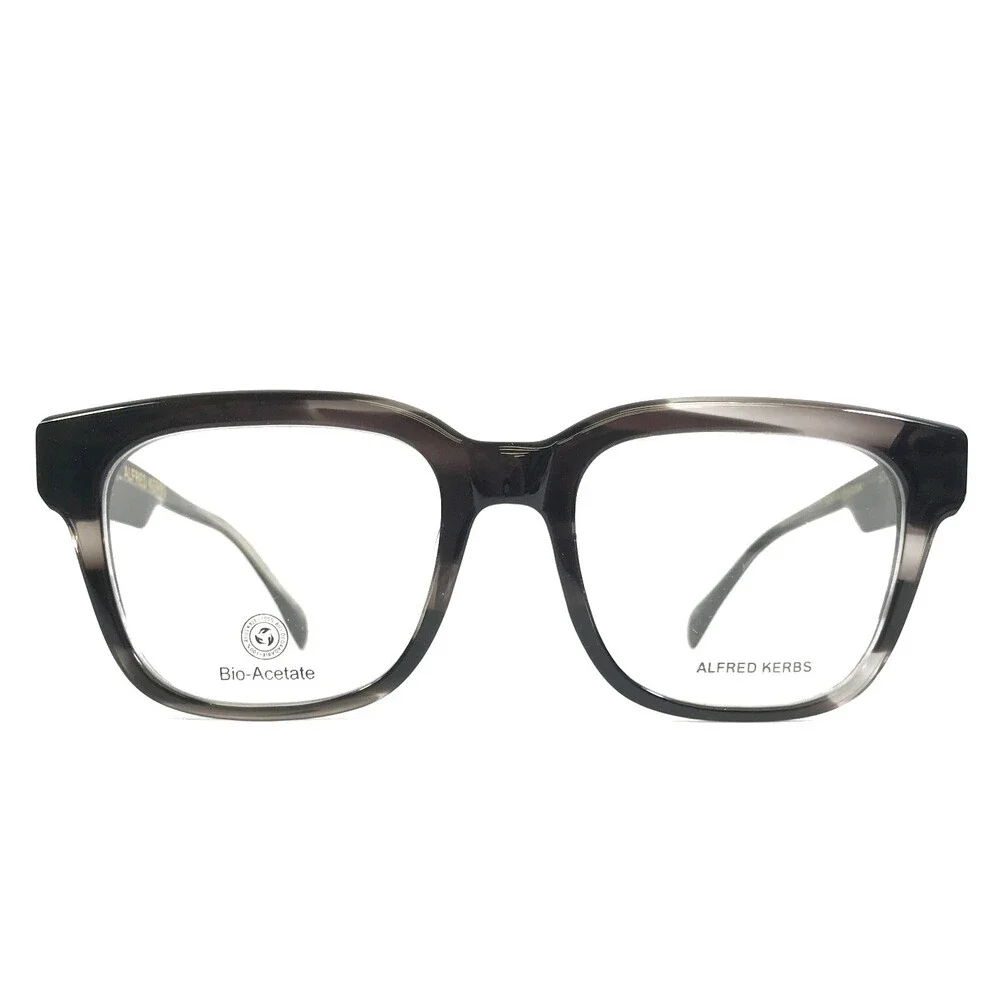 Alfred Kerbs Eyeglasses Frames SANTA SEVERINA BK Black Gray Horn 52-19-140